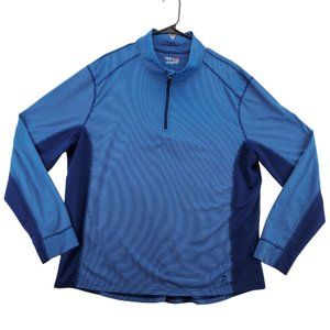 FILA Shirt Men's Long Sleeve 1/4 Zip Pullover Blue Dark Blue Color block XXL